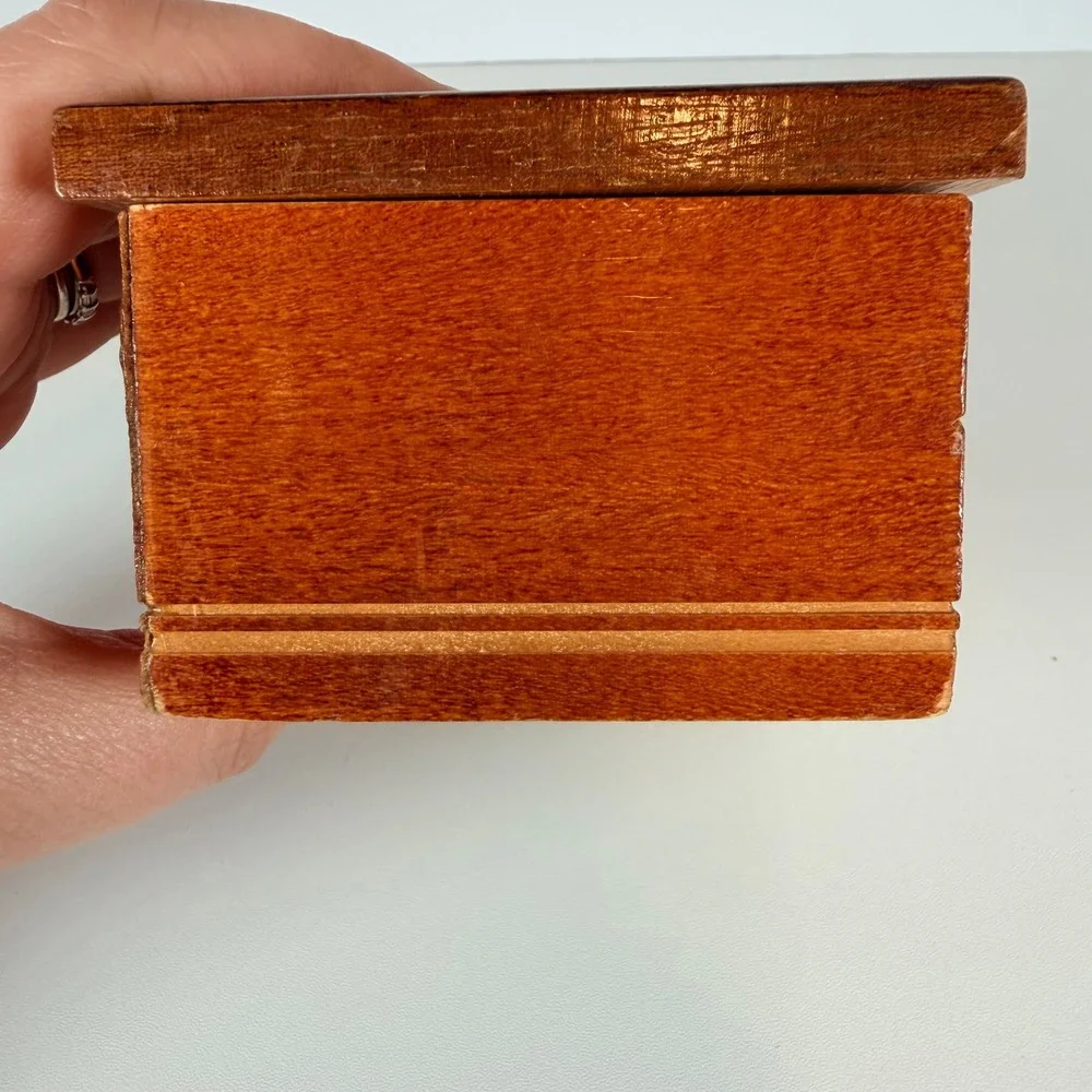 Vintage Wooden‎ Music Box with Hummel Illustration Hinged Lid little girls